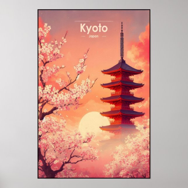 Kyoto Japan Vintage Resoraffisch Poster (Framsidan)