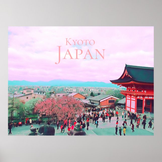 Kyoto Japan-vyn från Kiyomizu-dera Temple Poster (Framsidan)
