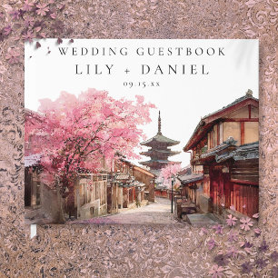 Kyoto Japan Watercolor Bröllop Gästböcker