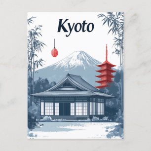 Kyoto: Japansk tempel, pagod och berg Vykort
