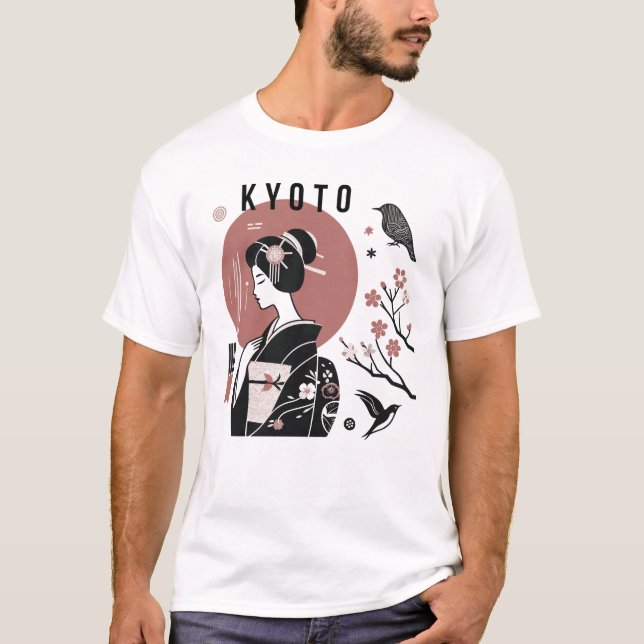 Kyoto-japansk Woman-design T Shirt (Framsida)