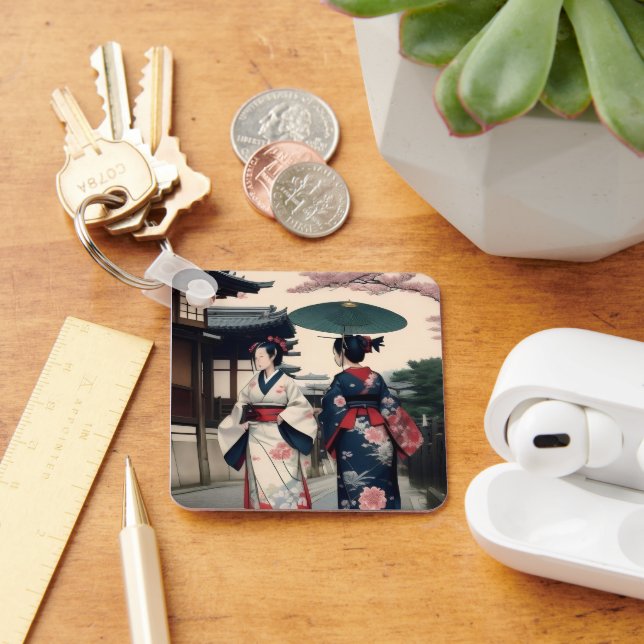 Kyoto Kimono Spring Walk Keychain Nyckelring (Skrivbord)