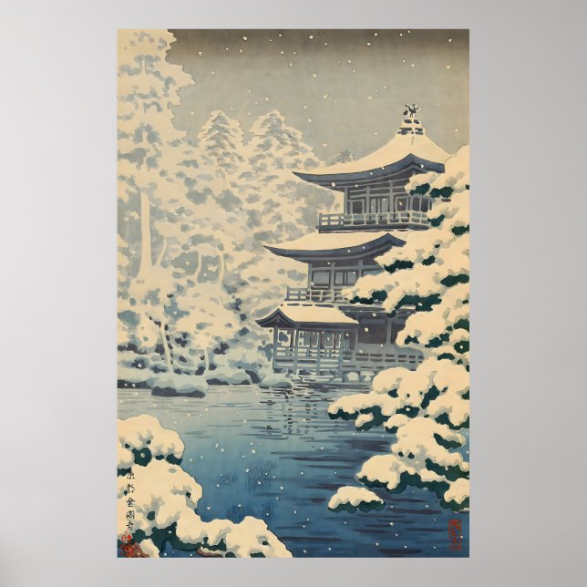 Kyoto Kinkakuji Temple-Tsuchiya Koitsu Poster (Framsidan)