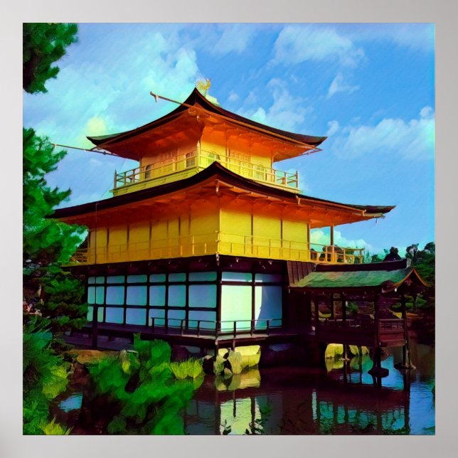Kyoto - KINKAU - Golden Pavillion Poster (Framsidan)