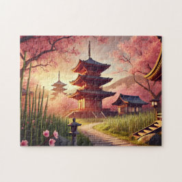 Kyoto Pagod Körsbärsblom & Bambuskog Pussel