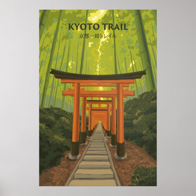 Kyoto Trail Japan Resemålningaffisch Poster (Framsidan)