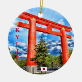 Kyotomålens prydnad julgransprydnad keramik