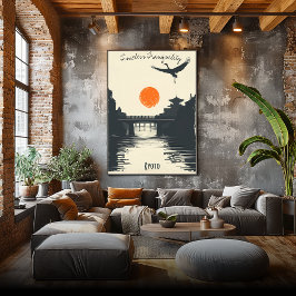 Kyotos stillhet - tempelreflektioner poster