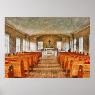 Kyraka - Insidan av en kyrka Poster