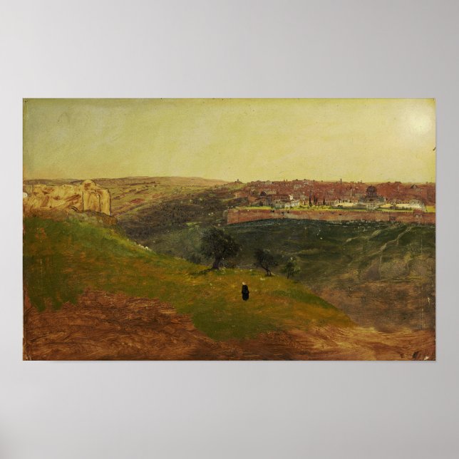 Kyraka - Jerusalem från Olivberget 1868 Poster (Framsidan)
