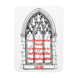 Kyrfönster med kyrkdetaljer - Anpassade Magnet