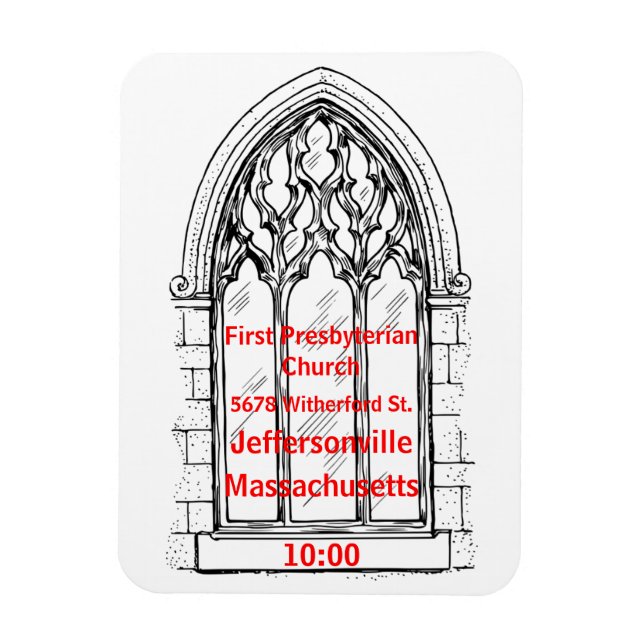 Kyrfönster med kyrkdetaljer - Anpassade Magnet (Vertikal)