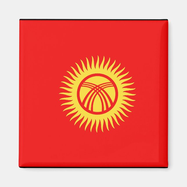 Kyrghyzstan Flagga Magnet (Framsidan)