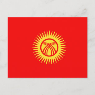 Kyrghyzstan Flagga Vykort