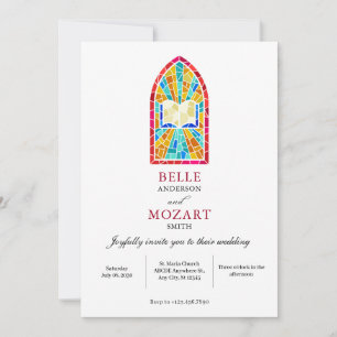 Kyrglas med bibel bröllop inbjudningar