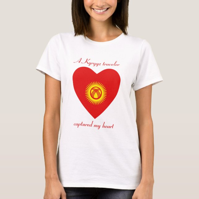 Kyrgyzstan Flag Kärlek T-Shirt (Framsida)