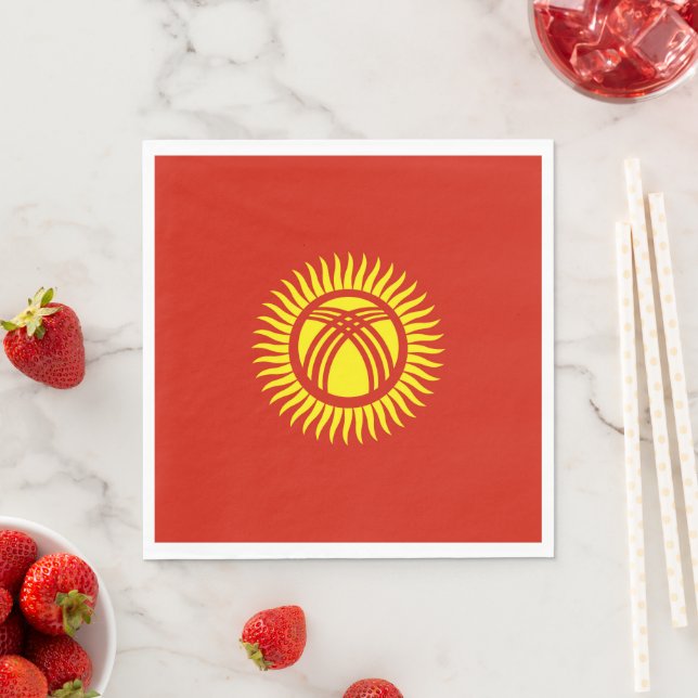 Kyrgyzstan flagga pappersservett (Insitu)