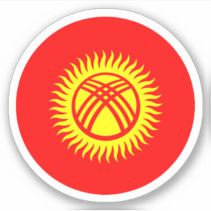 Kyrgyzstan Flagga Rund Klistermärke Klistermärken