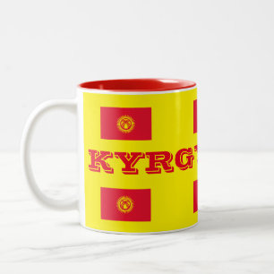 Kyrgyzstan* flaggamugg Två-Tonad mugg