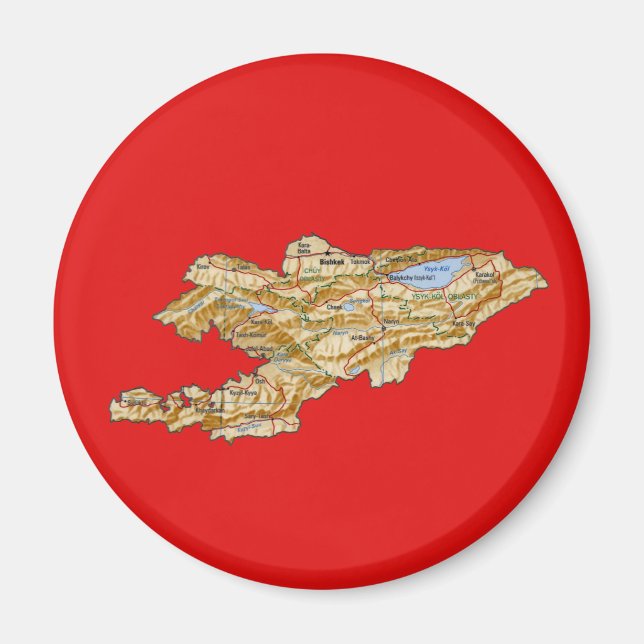 Kyrgyzstan kartmagnet magnet (Framsidan)