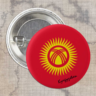 Kyrgyzstan-knapp, patriotisk kirgizistan-Flagga Knapp
