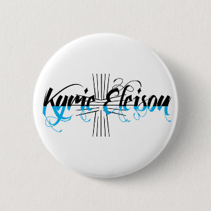 Kyrie Eleison Religiösa Phrase Stylized Text Knapp