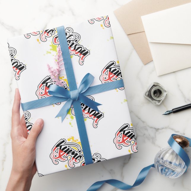 Kyrie Eleison Religiösa Phrase Stylized Text Presentpapper (Gifting)