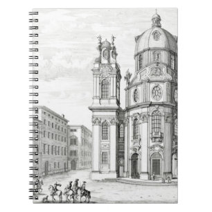 Kyrka av Notre Dame, Salzburg, Österrike, från Anteckningsbok Med Spiral