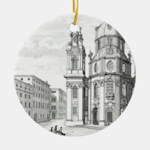 Kyrka av Notre Dame, Salzburg, Österrike, från Julgransprydnad Keramik