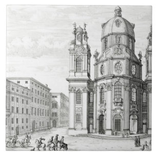 Kyrka av Notre Dame, Salzburg, Österrike, från Kakelplatta
