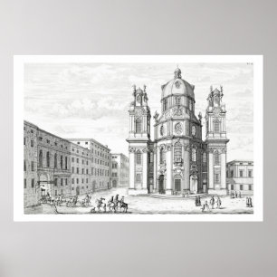 Kyrka av Notre Dame, Salzburg, Österrike, från Poster
