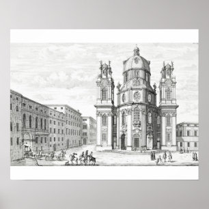 Kyrka av Notre Dame, Salzburg, Österrike, från Poster