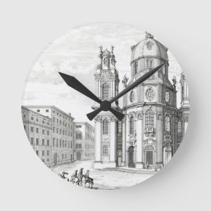 Kyrka av Notre Dame, Salzburg, Österrike, från Rund Klocka