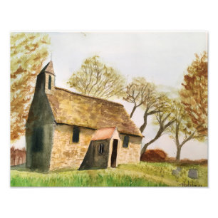 Kyrka för gammalt land fototryck