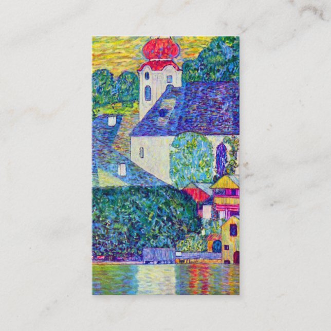 Kyrka för Klimt St Wolfgang i Unterach på sjön Visitkort (Framsida)