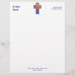 Kyrka för kristen för symbol för färg arg brevhuvud
