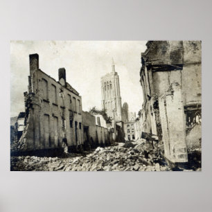 Kyrka för St. Jacob, Ypres, Juni 1915 Poster