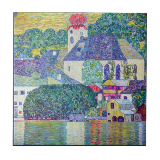 Kyrka för St. Wolfgang av Gustav Klimt Kakelplatta