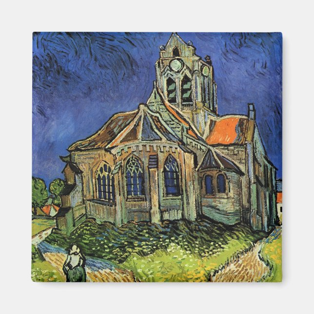 Kyrka i Auvers av Vincent van Gogh Magnet (Framsidan)