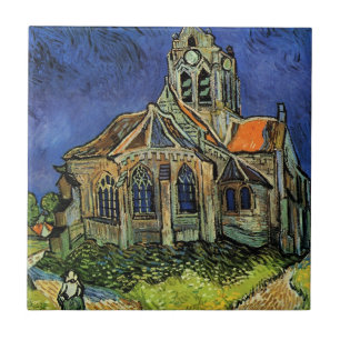 Kyrka i Auvers-sur-Oise av Vincent van Gogh Kakelplatta