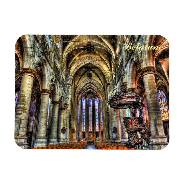 Kyrka i Belgien Magnet (Horisontell)