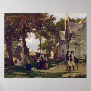 Kyrka i Brittany Poster