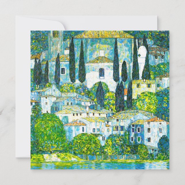 Kyrka i Cassone Gustav Klimt Inbjudningar (Framsida)