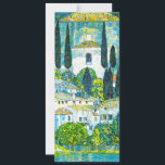 Kyrka i Cassone Gustav Klimt Inbjudningar<br><div class="desc">Kort med Gustav Klimts oljemålning Church i Kassone (1913). En vacker italiensk kyrka är omgiven av grönt träd på blå vatten strand. En fantastisk gåva till Art nouveau älskare och österrikiska konstentusiaster!</div>