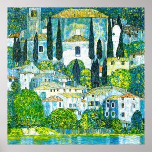 Kyrka i Cassone Gustav Klimt Poster