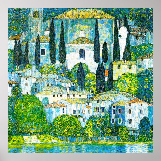 Kyrka i Cassone Gustav Klimt Poster (Framsidan)