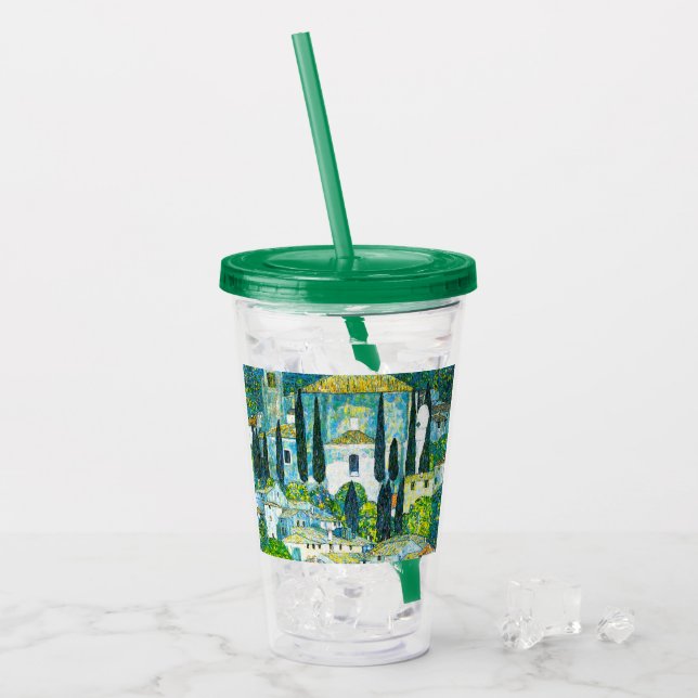 Kyrka i Cassone Gustav Klimt Take Away Mugg (Framsida Ice)
