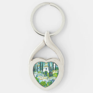 Kyrka i Cassone Gustav Klimt Twisted Heart Silverfärgad Nyckelring