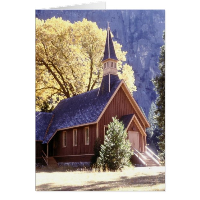 Kyrka i den Yosemite nationalparken Hälsningskort (Framsidan)
