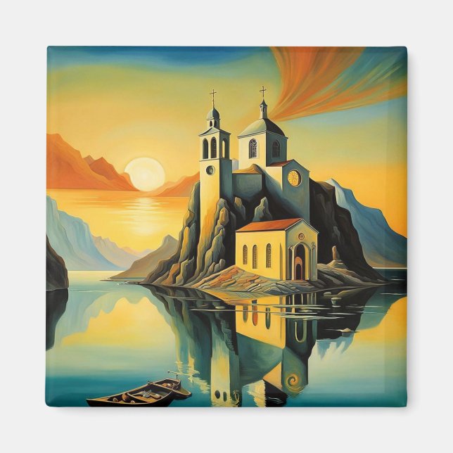 Kyrka i fjord 8 magnet (Framsidan)